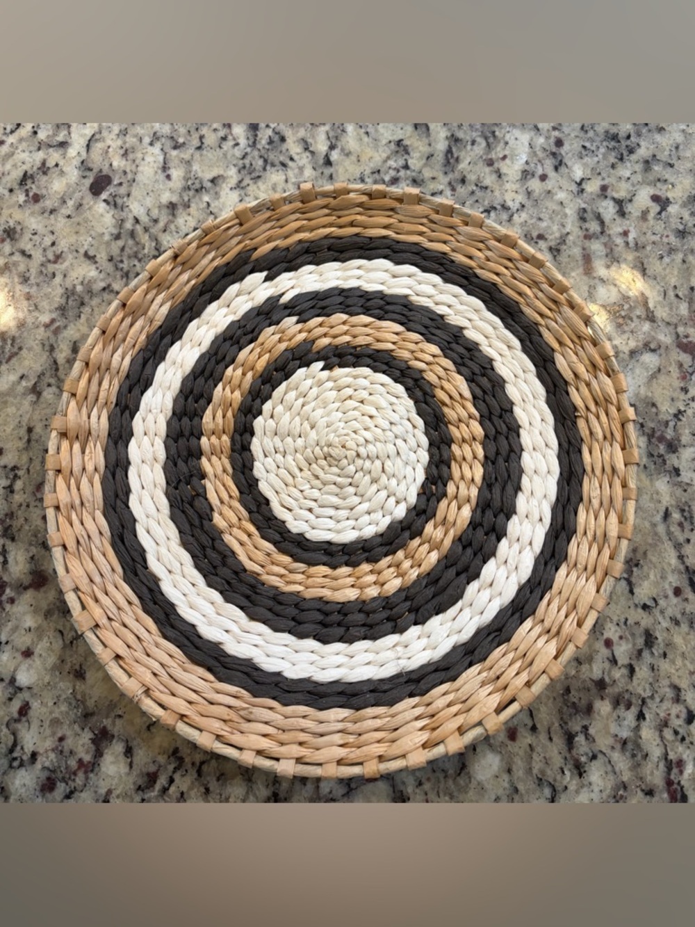 decorative boho-style woven seagrass wall basket